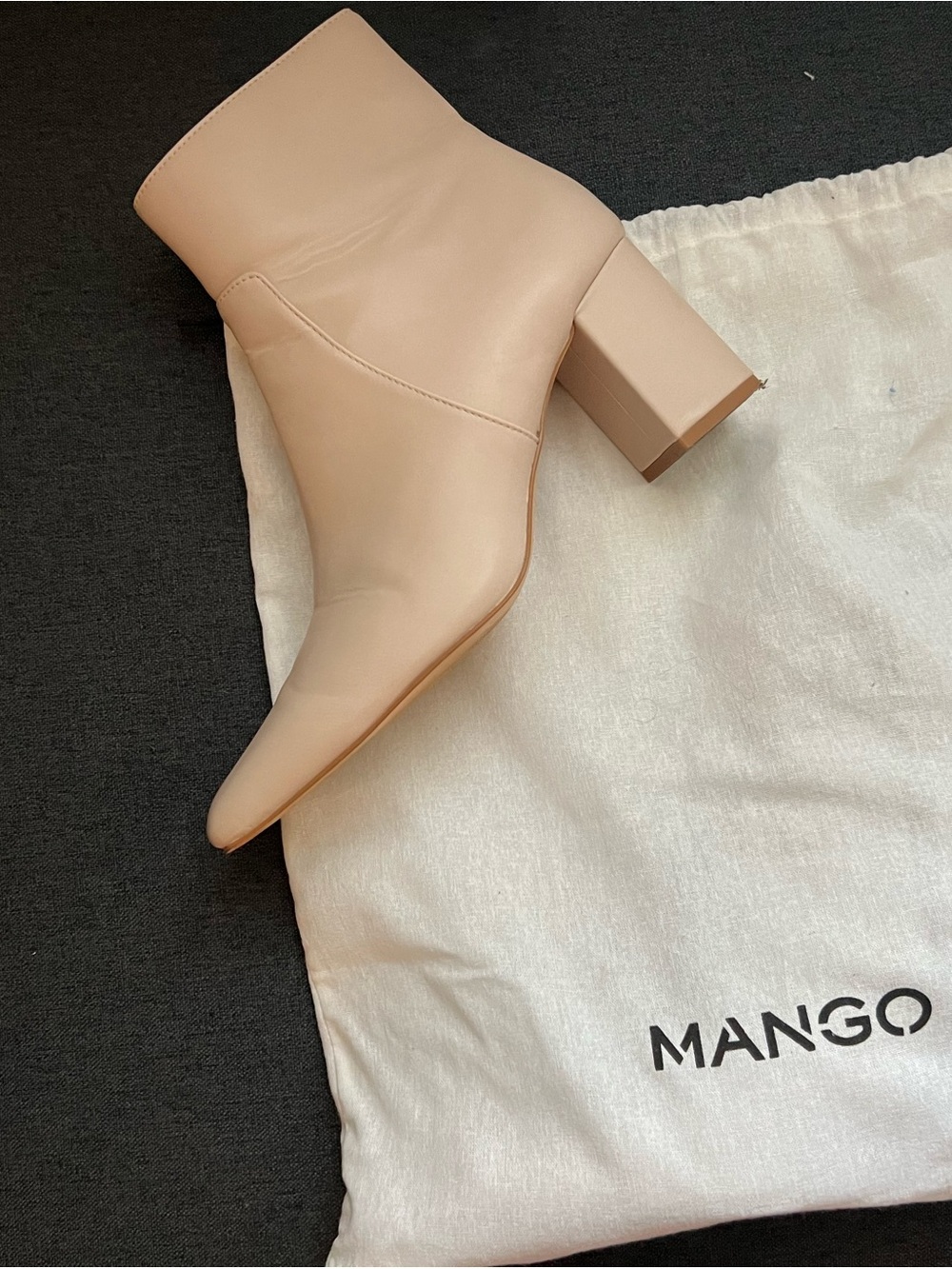 Mango Blush Block Heel Ankle Boots